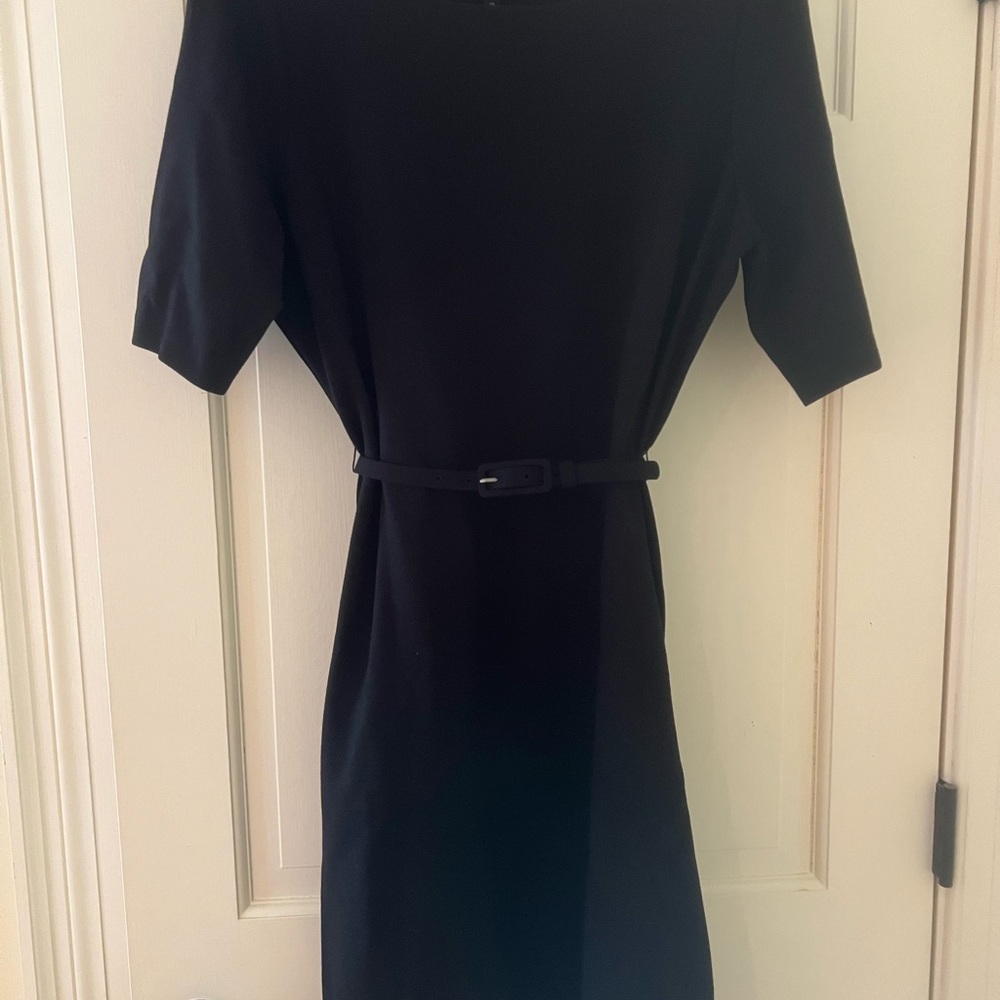 Talbots Black Sheath Dress with Dolman Sleeves and V-Neck